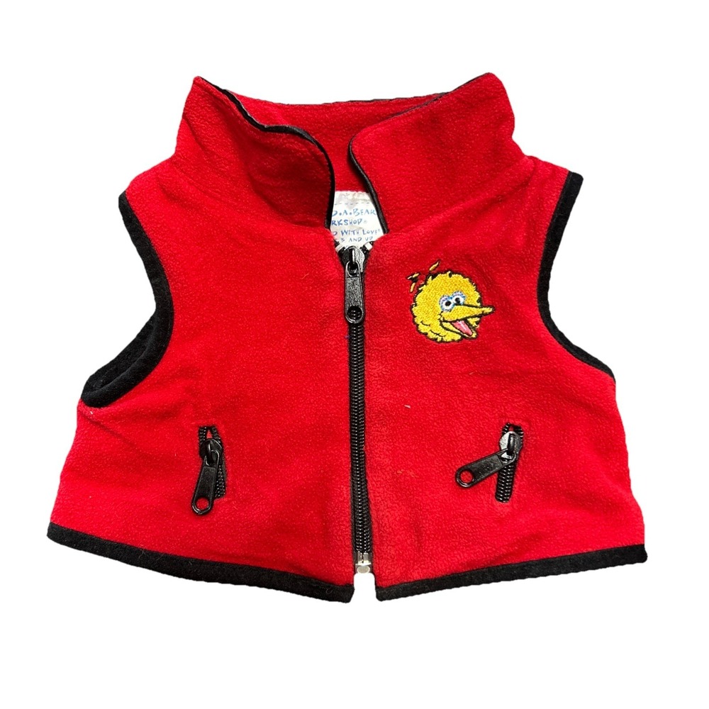 Build A Bear Big Bird Red Fleece Vest Jacket Sesame Street